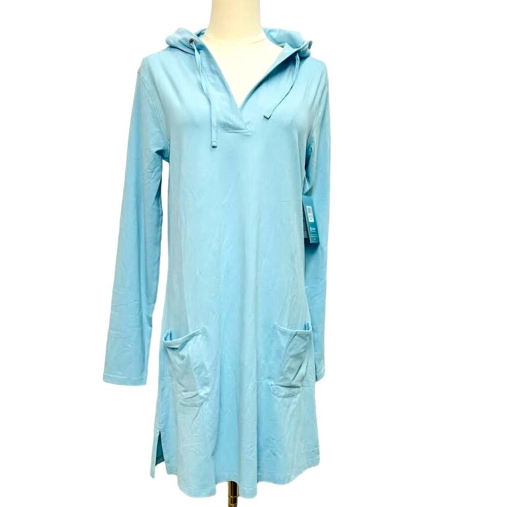 NWT! Coolibar  Women's Catalina‎ Beach Cover-Up Dress(Large- Blue Dream)